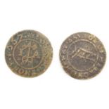 Devon, South Molton 17th. century halfpenny of John Anthony, D.292A, GF and a ditto of