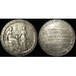 France, silver medal to commemorate the opening of the Suez Canal 17. November 1869, by O. Roty,