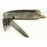 Great War Canadian all steel clasp knife. Steel body marked 'M & D CANADA 1916' with the Canadian