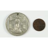 Crystal Palace (2) white metal souvenir medal by Pinches VF pierced, and Birmingham T. Pope & Co.