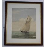 Paton (Fred), An original watercolour depicting a racing yacht at sea, signed and dated to lower