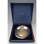 Sterling silver plate (approx 10oz) by the Churchill Centenary Trust, 1974, with certificate of