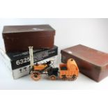 Hornby Stephenson's Rocket 3.5 inch live steam engine, with tender, carriage and track