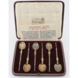 Boxed set of six silver- gilt anointing spoons for Edward VIII 's or George VI Coronation.