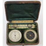 Pocket compass, barometer and thermometer, circa late 19th to early 20th century, barometer dial