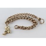 Hallmarked 9ct Gold pocket watch chain with lucky charm attached, length approx. 19.5cm and weighing