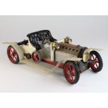 Mamod SA1 white live steam roadster car, length 39cm approx.