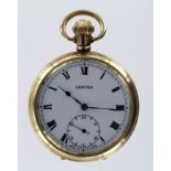 Gents open face pocket watch by Vertex in the "Star" case by Dennison. Engraved on the back of the