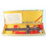 Sword made from Chinese coins (unusual), contained in original case, length 43cm approx.
