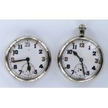 Two military issue pocket watches. Engraved on the back "^ G.S.T.P A134656" & "^ G.S.T.P A134660".