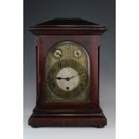 Large Victorian rosewood mantle clock, with German movement, Camerer, Cuss & Co. London label to