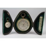 F. Robson (Newcastle on Tyne) pocket compendium, comprising barometer, compass & thermometer (