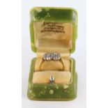 18ct Gold Floral set Diamond Ring size I weight 2.6g