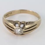 9ct Gold Solitaire Diamond Ring approx 0.10ct weight size Q weight 3.5g