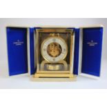 Jaeger le Coultre brass five glass Atmos Clock, original instructions and purchase receipt