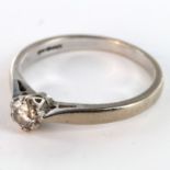 18ct White Gold Solitaire Diamond Ring approx. 0.25ct weight size N weight 2.9g
