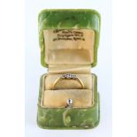 18ct Gold 3 stone Diamond ring size I weight 1.9g