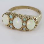 9ct Gold Opal set Ring size Q weight 5g