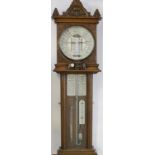 Oak cased Torricelli Improved Barometer (with William Howell, Leeds, thermometer), circa 19th