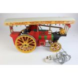 Scratch built traction engine of wooden construction 'Markwell's Modern Electric Funfair', with