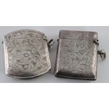 Two ornate silver vesta cases, both with a floral design, hallmarked Birmingham 1902 by T.H