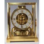 Jaeger le Coultre brass five glass Atmos Clock, some wear, height 22.2cm, width 18cm, depth 13.5cm