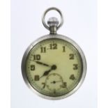 Military issue pocket watch. Engraved on the back "^ G.S.T.P 111053"