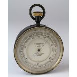 J. H. Steward surveying aneroid compensated pocket barometer, late 19th century, diameter 7.5cm