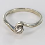 9ct White Gold Solitaire Diamond Ring approx 0.18ct weight size K weight 1.8g