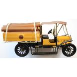Dutch J. Blenken Maxitoys yellow steel open back truck / lorry with black chassis, length 37cm