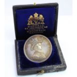 Silver Victorian Christs Hospital medal, edge stamped 'Edwin Tho Bull 1876', condition EF,