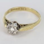 18ct Gold Solitaire Diamond Ring approx 0.10 ct weight size J weight 2.0g