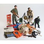 Two Action Man Figures by Palitoy, comprising Deep Sea Diver & Soldier, comes with several items