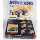 Meccano motorised sets 4 & 5, plus one other, all incomplete (sold as seen)