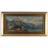 After Charles Rowbotham (1856-1921). Watercolour, depicting lake Como, unsigned, mounted, framed &