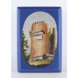 Micromosaic depicting castle ruins, circa 19th century, total size 25mm x 36mm approx.