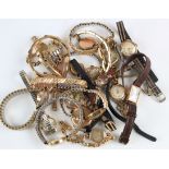 Assortment of twenty (20) ladies 9ct gold cased wristwatches. Various styles/sizes
