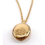 9ct Gold Picture Locket on a Prince of Wales type chain length 18 inches weight 8.9g