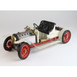 Mamod SA1 white live steam roadster car, length 39cm approx.