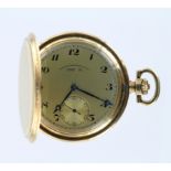 14ct Gold (.585) hunter pocket watch, dial reads 'Deutsche Uhrenfrabrikation Glashutte / S.A.