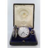 Gents silver half hunter pocket watch, hallmarked London 1899, the signed movement by Charles