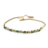14ct Gold Emerald and Diamond set Bracelet weight 4.1g