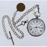 Waltham Watch Co "silver coin" railway pocket watch circa 1905, the 17 jewel movement signed P S