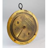 Negretti & Zambra brass weather forecaster / barometer, patent 6276, 1915, with easel stand and