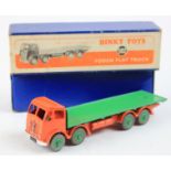 Dinky Toys Foden Flat Truck (no. 502), orange cab & chassis with green back, contained in original