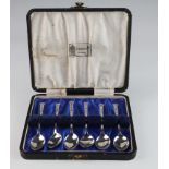 Set of six silver Liberty & Co. teaspoons, hallmarked 'L&C, Birmingham 1922', Celtic knot to