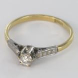 18ct Gold Solitaire Diamond Ring approx 0.20ct weight size O weight 1.9g