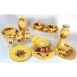 Eighteen pieces of Aynsley china - thirteen pieces marked Orchard Gold and five similar items but