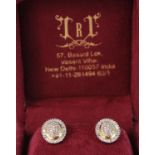 14ct Gold Diamond set screwback Earrings total 1.76ct weight weight 4.4g
