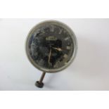British Jaeger car clock, worn, diameter 8.5cm approx.(working at time of cataloging)